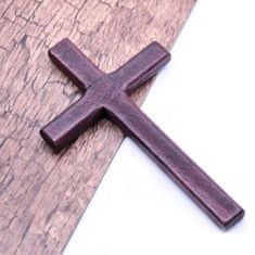 Drevený kríž 12cm bordový