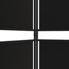 Vidaxl 5-panelový paraván čierna 250x180 cm látka