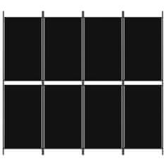 Vidaxl 4-panelový paraván čierny 200x180 cm látka