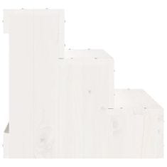 Vidaxl Schody pre domáce zvieratá biele 40x37,5x35 cm masívna borovica