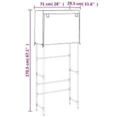 Vidaxl 2-poschodový úložný regál nad práčku sivý 71x29,5x170,5 cm