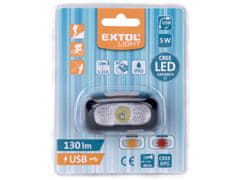 Extol Light čelovka 130lm CREE XPG, USB nabíjanie, dosvit 40m, 5W CREE XPG LED