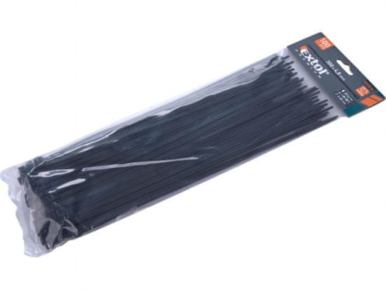 Extol Premium Pásky sťahovacie na káble čierne, 300x4,8mm, 100ks, nylon PA66