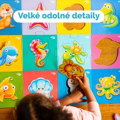 Farfarland Detské puzzle - "Vodný svet". Vzdelávacie hračky rozvíjajú pozornosť, pozorovanie a motorické zručnosti. Puzzle pre deti