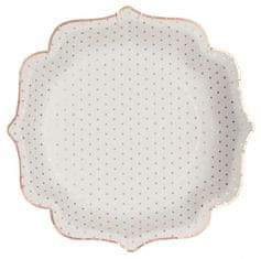 Santex Papierové taniere Rožovozlato-biele bodkované 21cm 10ks