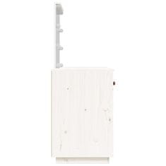 Vidaxl Toaletný stolík s LED biely 95x50x133,5 cm borovicový masív