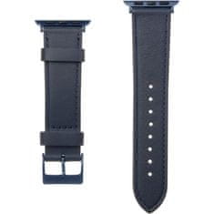 FIXED Leather Strap kožený řemínek pre Apple Watch 42/44/45mm modrý, FIXLST-434-BL