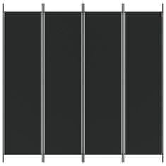 Vidaxl 4-panelový paraván čierny 200x200 cm látkový