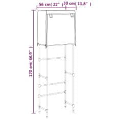 Vidaxl 2-poschodový úložný stojan nad WC čierny 56x30x170 cm železo