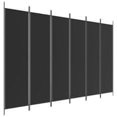 Vidaxl 6-panelový paraván čierny 300x200 cm látkový