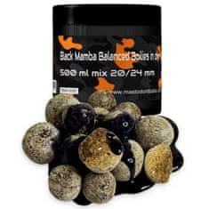 Mastodont Baits Black Mamba Balanced Boilies in dip 500ml mix 20/24mm