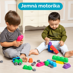 Mäkké senzorické kocky „Veselá doprava“ - 15 častí. Vzdelávacie hračky pre bábätká a batoľatá.