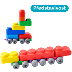 Farfarland Mäkké senzorické kocky „Veselá doprava“ - 21 častí. Vzdelávacie hračky pre bábätká a batoľatá.