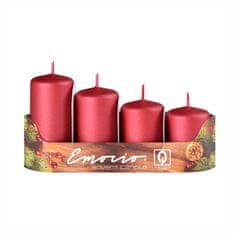 Emocio Adventné sviečky, červené matné exclusive 40 mm