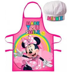 EUROSWAN Detská zástera s kuchárskou čiapkou Minnie Mouse - Disney - s dúhou