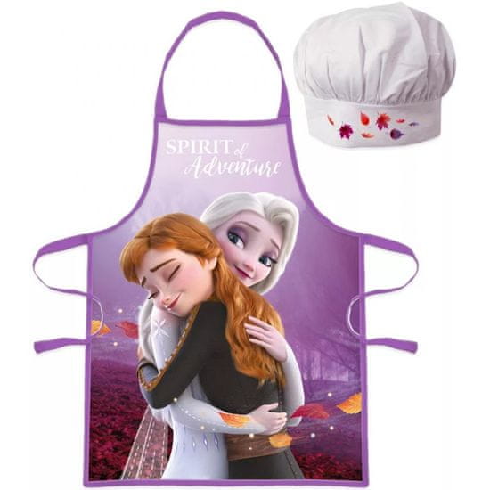 EUROSWAN Dievčenská zástera s kuchárskou čiapkou Ľadové kráľovstvo - Spirit of Adventure