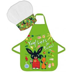 BrandMac Detská zástera s kuchárskou čiapkou Zajačik Bing - Let's Go Picnic!