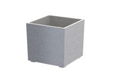 Granisil Čtvercový granitový květináč KUBI 30 cm Barvy: antracit, černý, bílý, šedý a béžový - Šedý