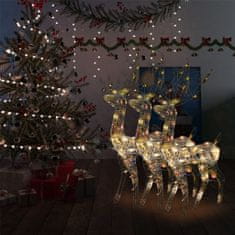 Vidaxl Akrylové vianočné dekorácie so sobmi 3 ks 120 cm viacfarebné