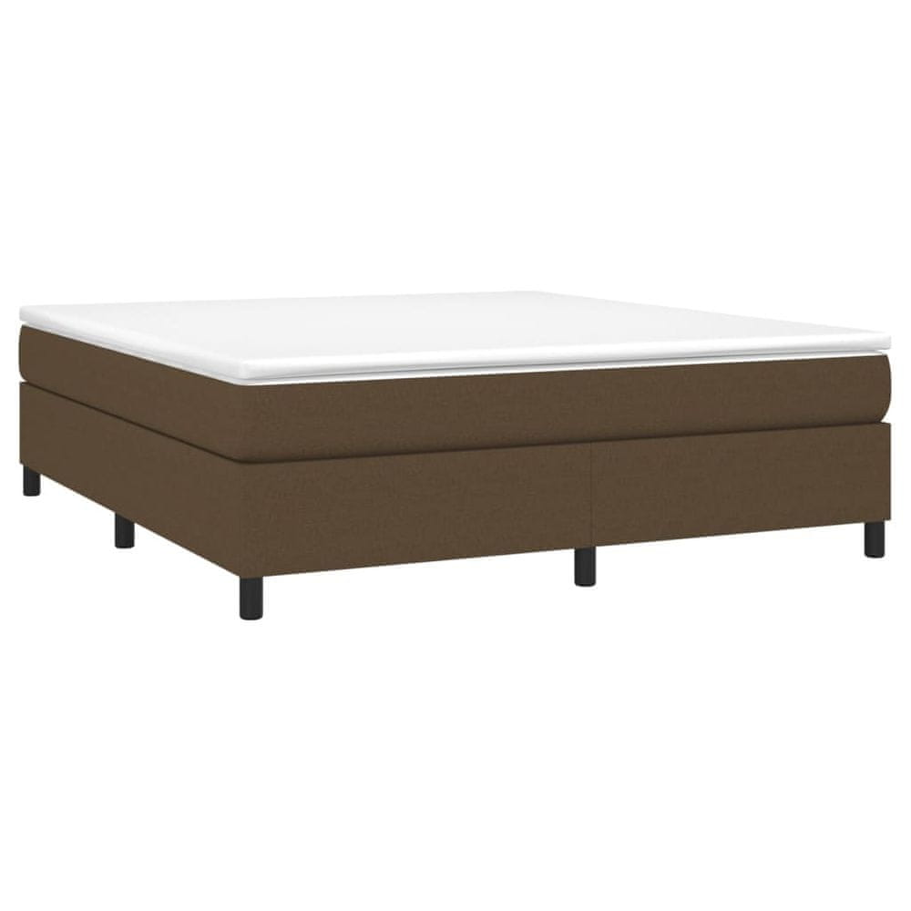 Vidaxl Boxspring posteľ s matracom tmavohnedá 180x200 cm látka