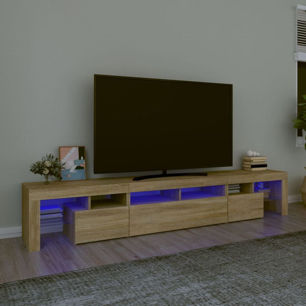Vidaxl TV skrinka s LED svetlami dub sonoma 230 x 36,5 x 40 cm
