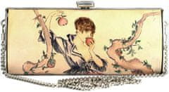 VegaLM Ručne maľovaná spoločenská kabelka s motívom Dievča s jablkom