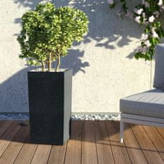 Granisil Vysoký granitový květináč KUBI vysoký 60 cm Barvy: béžový, šedý, černý, bílý a antracitový - Černý