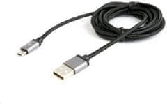 CABLEXPERT GEMBIRD kábel USB A Male/Micro USB Male 2.0, 1,8 m, opletený, čierny, blister