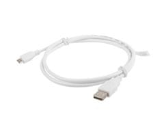 Lanberg Micro USB (M) na USB-A (M) 2.0 kábel 1m, biely