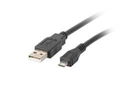 Lanberg Micro USB (M) na USB-A (M) 2.0 kábel 1m, čierny