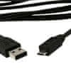Kábel USB A Male/Micro USB Male 2.0, 1m, Black High Quality