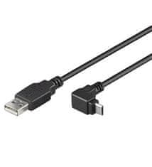 Kábel micro USB 2.0, AB, 90 °, 1m