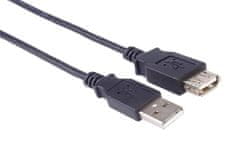 USB 2.0 kábel predlžovací, AA, 0,5m, čierna