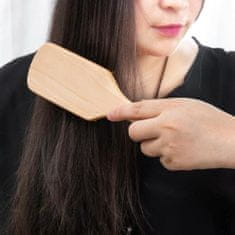 Northix Drevená kefa na vlasy - obdĺžniková 