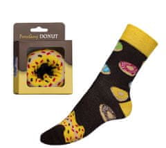 Ponožky Donut v darčekové balenie - 35-38 - čierna, žltá