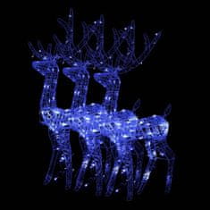 Vidaxl Akrylový soby vianočné ozdoby 3 ks 120 cm modré