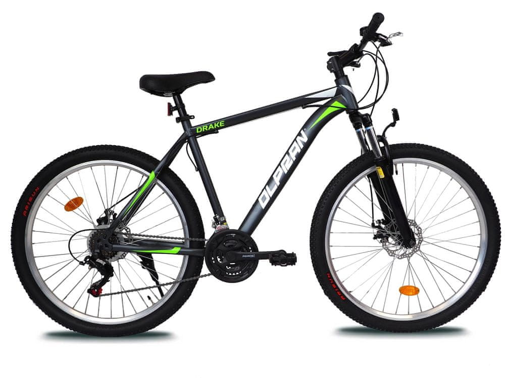 Olpran horský bicykel 27,5" Drake Sus Full Disc čierna/zelená 19" - zánovné