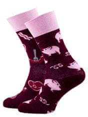 Many Mornings Veselé vzorované ponožky Piggy Tales ružové veľ. 35-38