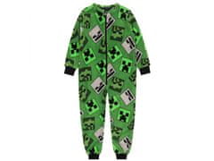 sarcia.eu Minecraft chlapec jednodielne pyžamo/kombinéza, zelené, zips, onesie 3-4 let 98/104 cm
