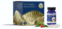 Inca Collagen Morský, hydrolyzovaný kolagén - 30 x 3 g, Vitamín C - 30 x 500 mg