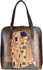 VegaLM Ručne maľovaná kabelka inšpirovaná motívom Gustav Klimt – Bozk