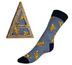 Ponožky Pizza darčekové balenie - 35-38 - modrá, žltá