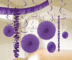 Amscan Dekoračný set miestnosti fialový 18 ks
