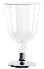 Santex Plastové poháre na víno strieborné 150ml 6ks