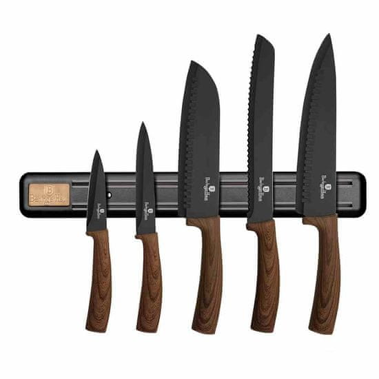 shumee BERLINGERHAUS Sada nožov s nepriľnavým povrchom a magnetickým držiakom 6 ks Forest Line BH-2540