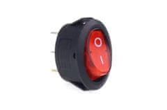 AMIO Prepínač kolískový okrúhly s červeným podsvietením 12/230V - BU01