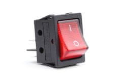 AMIO Prepínač kolískový štvorcový s červeným podsvetiením 12/230V - BU02