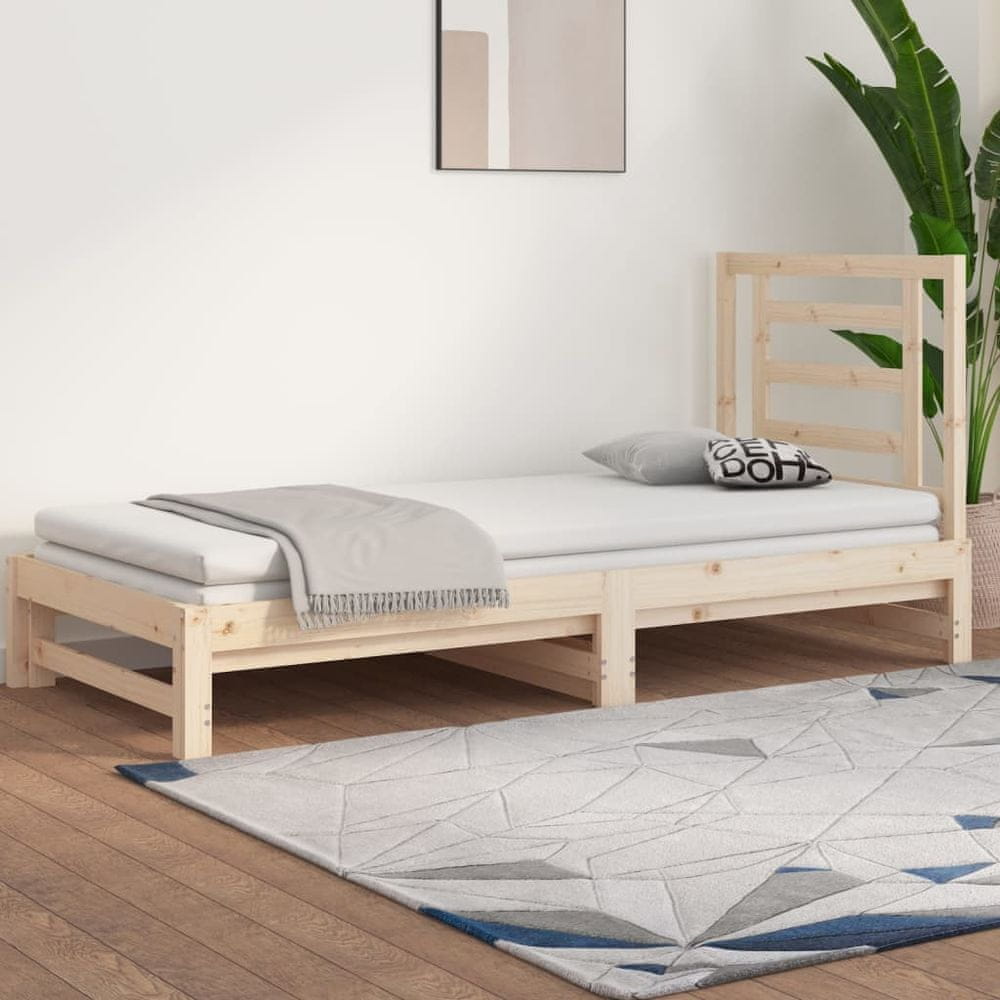 Vidaxl Rozkladacia denná posteľ 2x(90x200) cm borovicový masív
