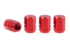 AMIO Hliníkové krytky na ventil červené 4 ks