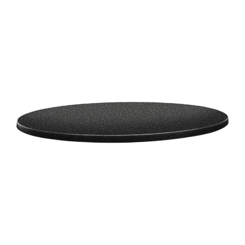 Topalit kruhová stolová doska s klasickým tvarom antracitová 800mm